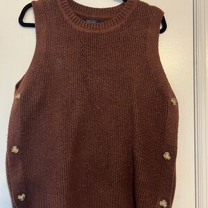 RACHEL Rachel Roy Brown Sleeveless Sweater